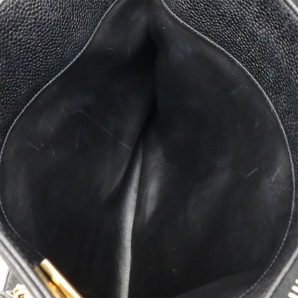 CHANEL Black Caviar Leather Logo Shoulder Bag - Picture 7 of 10